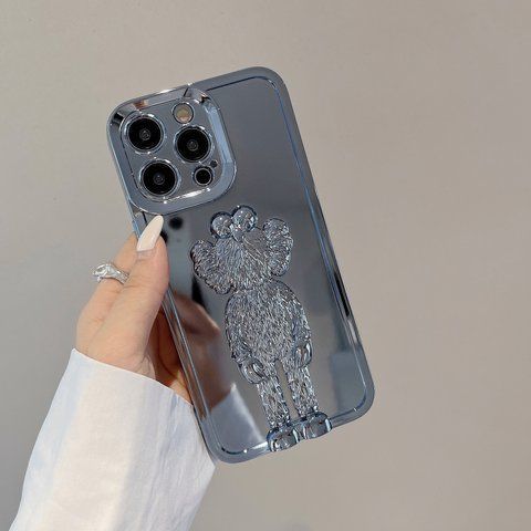 Дзеркальний чохол для iPhone 14 Pro Kaws Seeing Watching Сірий