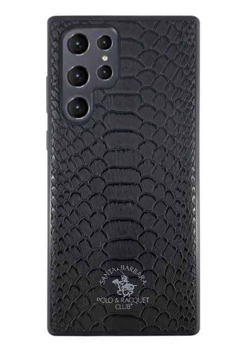 Чехол для Samsung Galaxy S22 Ultra Santa Barbara Polo Knight Leather case Черный