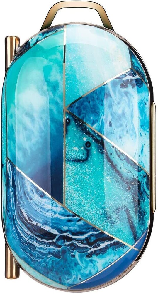 Дизайнерський чохол для Samsung Galaxy Buds Синій мармур