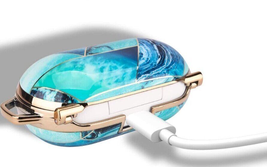 Дизайнерский чехол "Синий мрамор" для Samsung Galaxy Buds