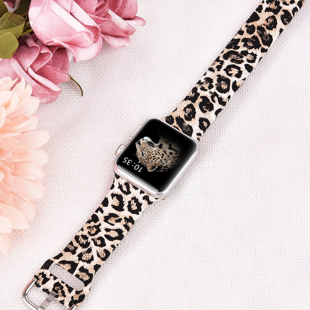 Леопардовый силиконовый ремешок для Apple Watch 38-41 мм (Series 6/5/4/3/2)