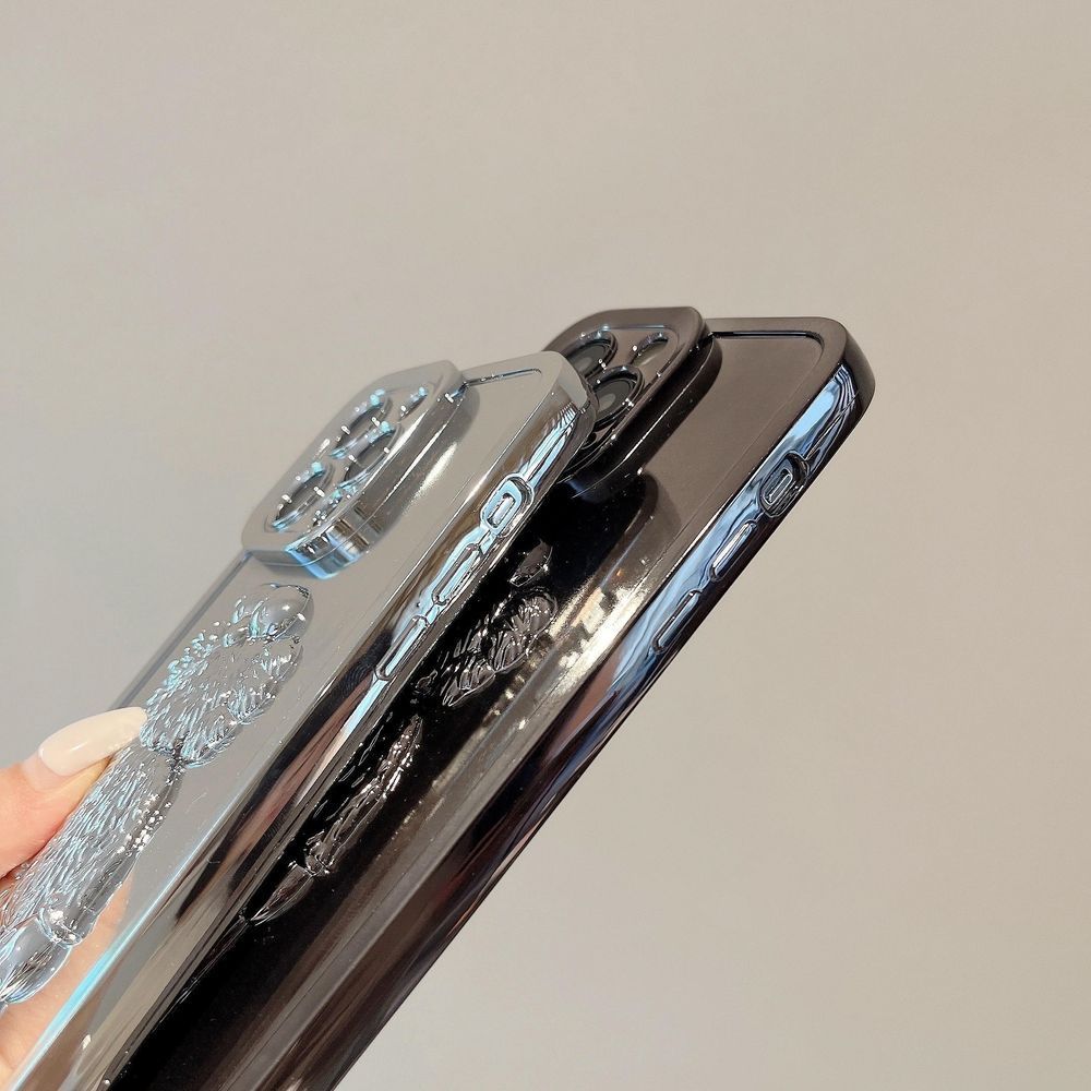 Зеркальный чехол для iPhone 14 Kaws Seeing Watching Серый