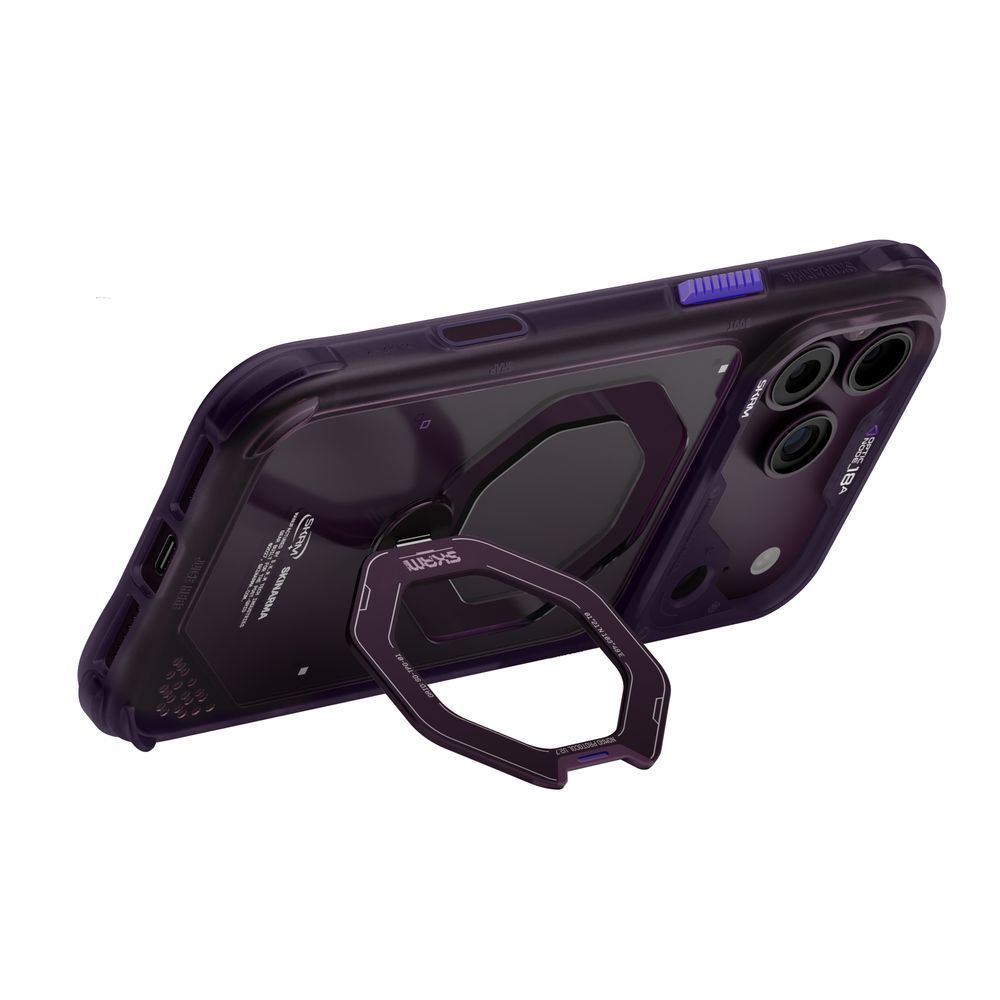 Чохол для iPhone 18 Pro Max Skinarma Saturn (2026) (Mag-Charge with Rotating Kick-stand) Burgundy