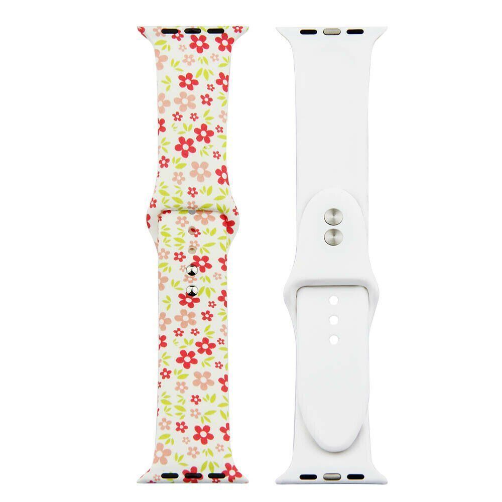Силиконовый ремешок "Разноцветные ромашки" для Apple Watch 41 / 40 / SE 40 / 38 мм