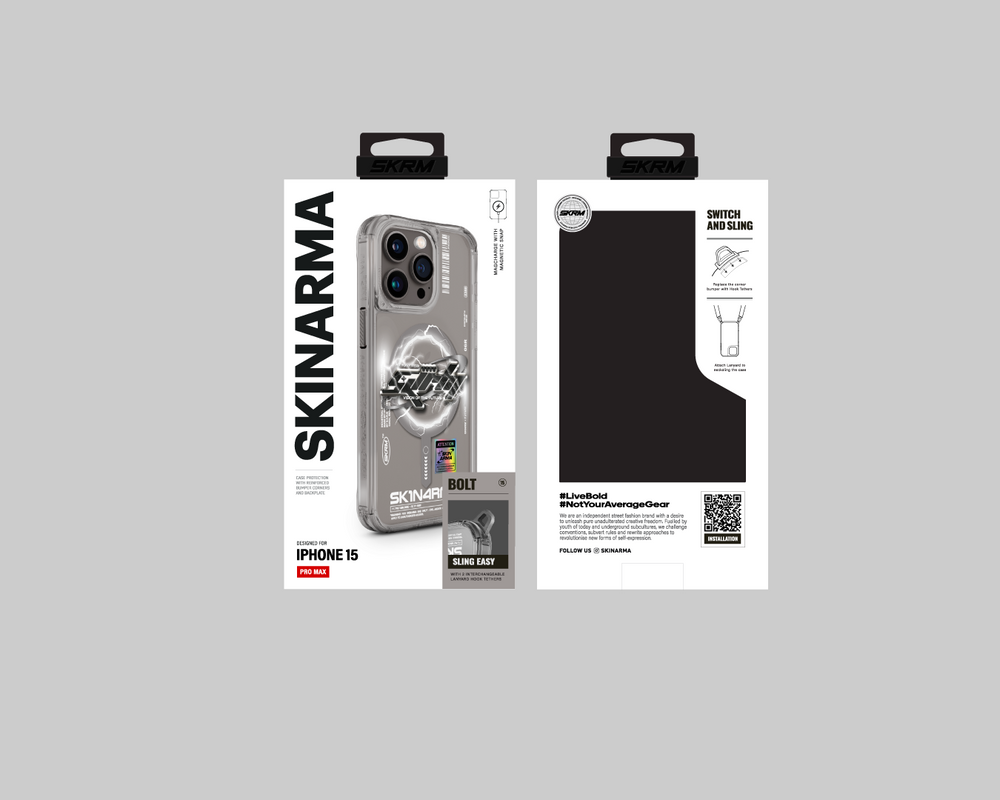 Чехол для iPhone 15 Pro Max Skinarma Bolt (Mag-Charge) Grey