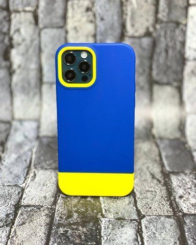 Чохол для iPhone 12 з кольорами прапора України Синьо-жовтий