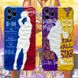 Чехол Kobe NBA с ромбовидным узором для iPhone Желто-фиолетовый