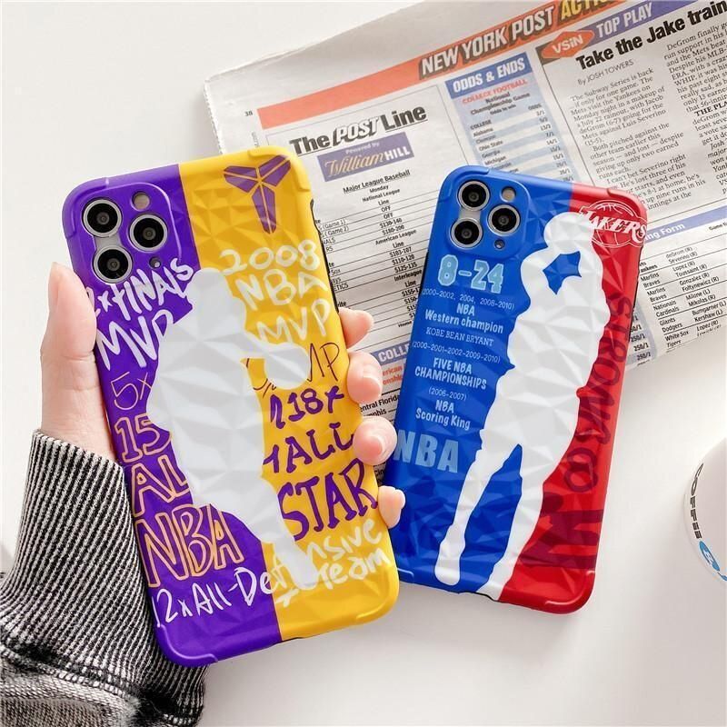 Чохол Kobe NBA з ромбовидним узором для iPhone XR Жовто-фіолетовий