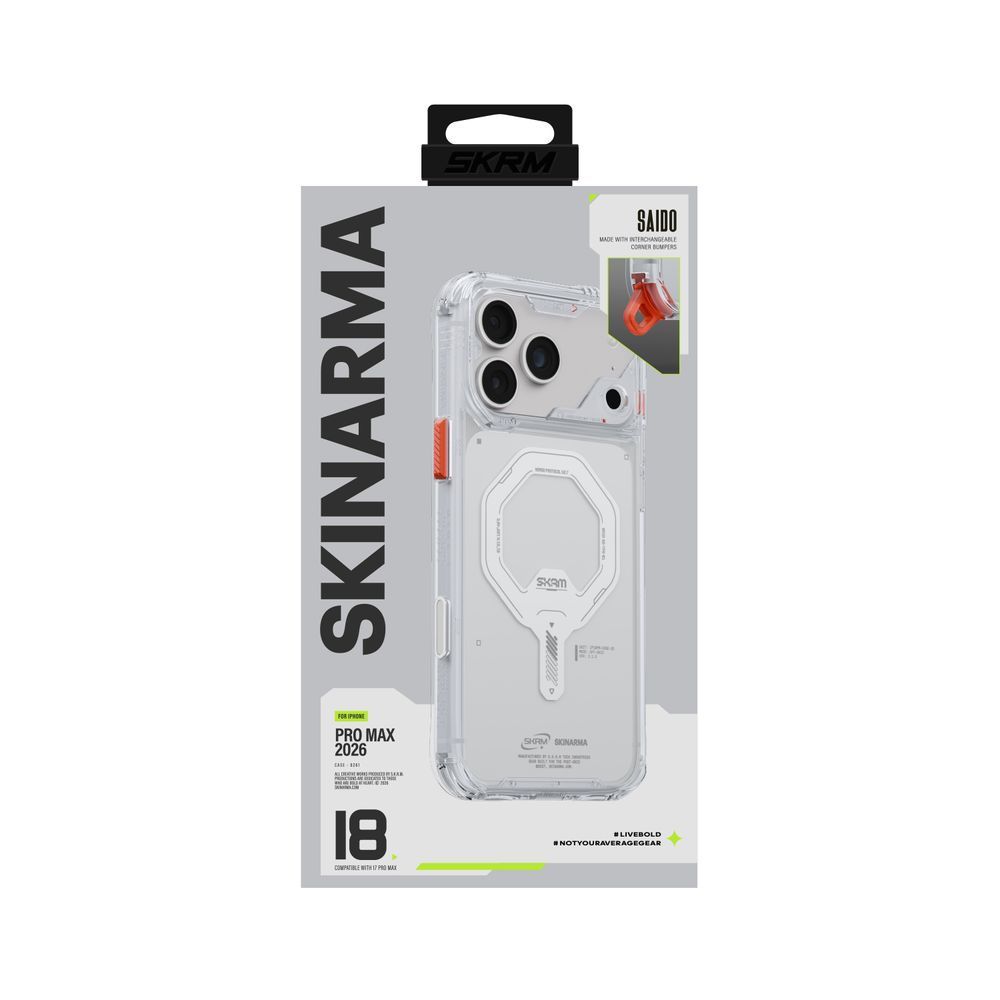 Чехол для iPhone 18 Pro Max Skinarma Saido (2026) Mag-Charge Clear
