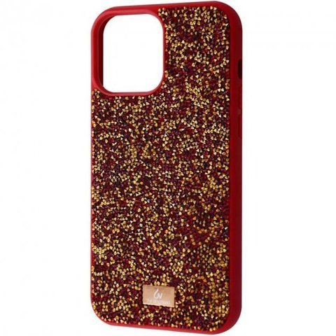 Красный чехол Bling Rock Diamond Case для iPhone 15 Pro Max Rose Red