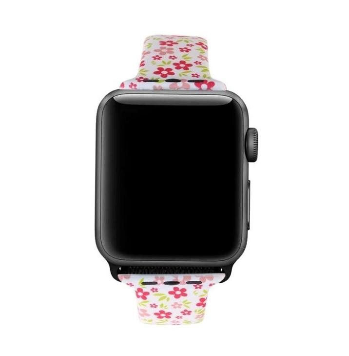 Силіконовий ремінець "Різнокольорові ромашки" для Apple Watch 42-45 мм (Series 6/5/4/3/2)