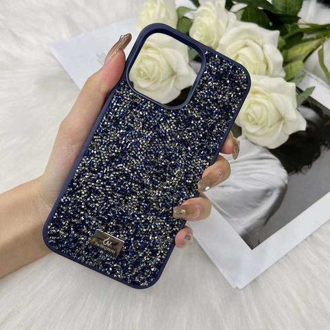 Черный чехол Bling Rock Diamond Case для iPhone 13 Pro Max Black-Silver