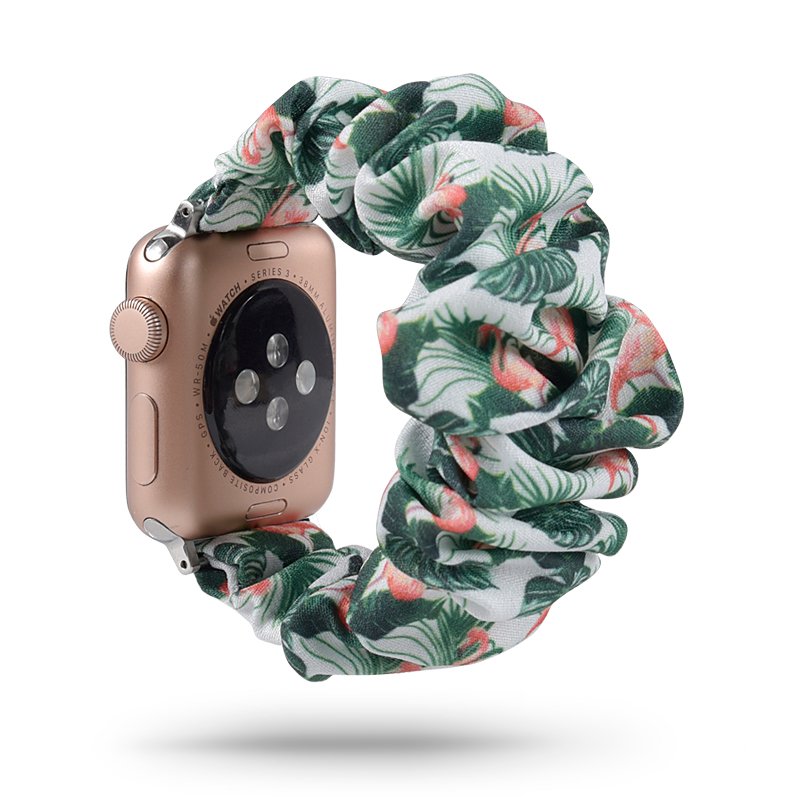 Ремешок "Фламинго" светло-зеленый для Apple Watch 38-40 мм (Series 6/5/4/3/2) + резинка для волос