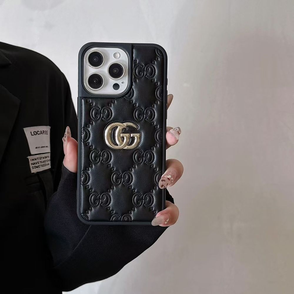 Чохол для iPhone 14 Pro Gucci Embossed Puffer Чорний