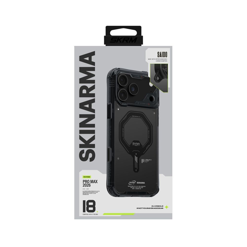 Чохол для iPhone 18 Pro Max Skinarma Saido (2026) Mag-Charge Graphite