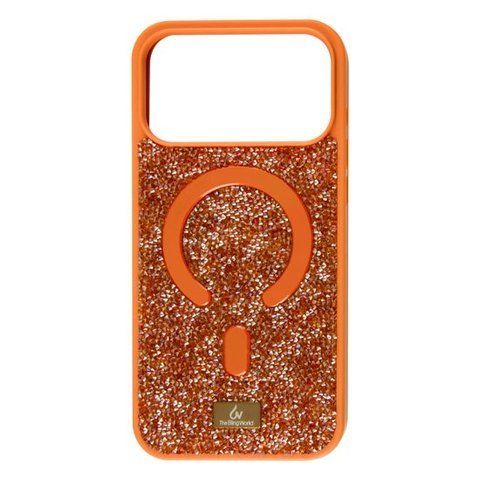 Чохол для iPhone 17 Pro Max Bling World Rock Diamond with MagSafe Orange