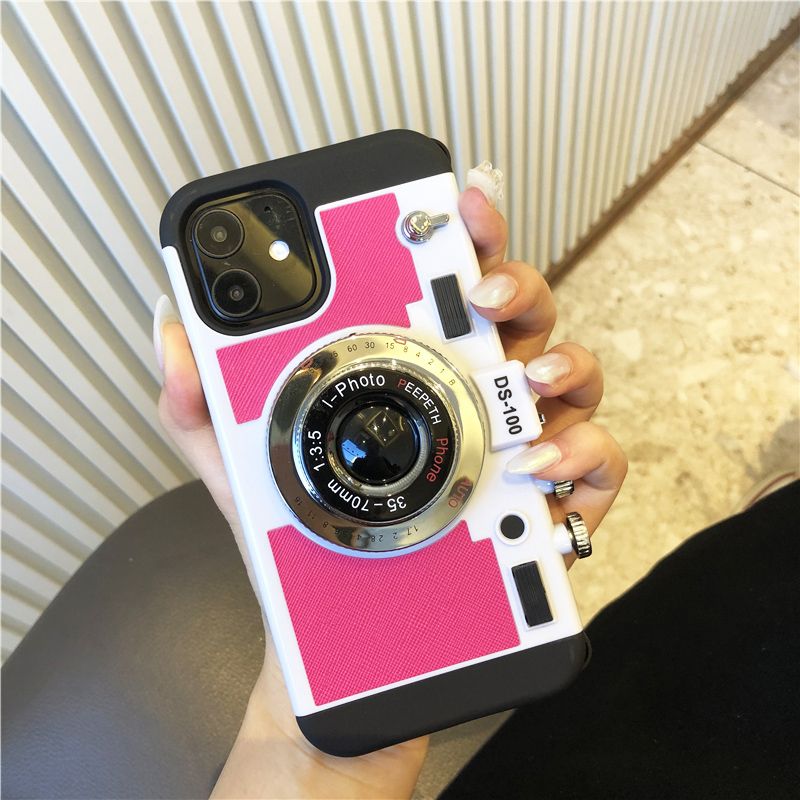 Чехол для iPhone 12 Pro Max с ремешком "Фотоаппарат" Красный