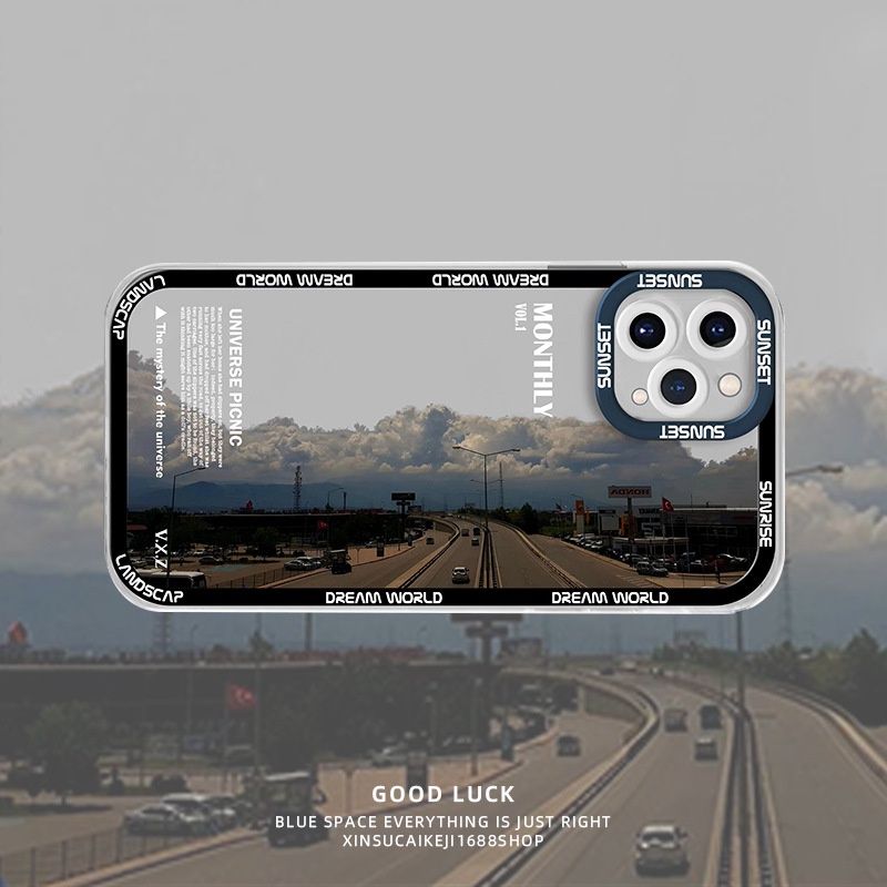 Чехол для iPhone 14 Pro Max Monthly "Дорога" с защитой камеры