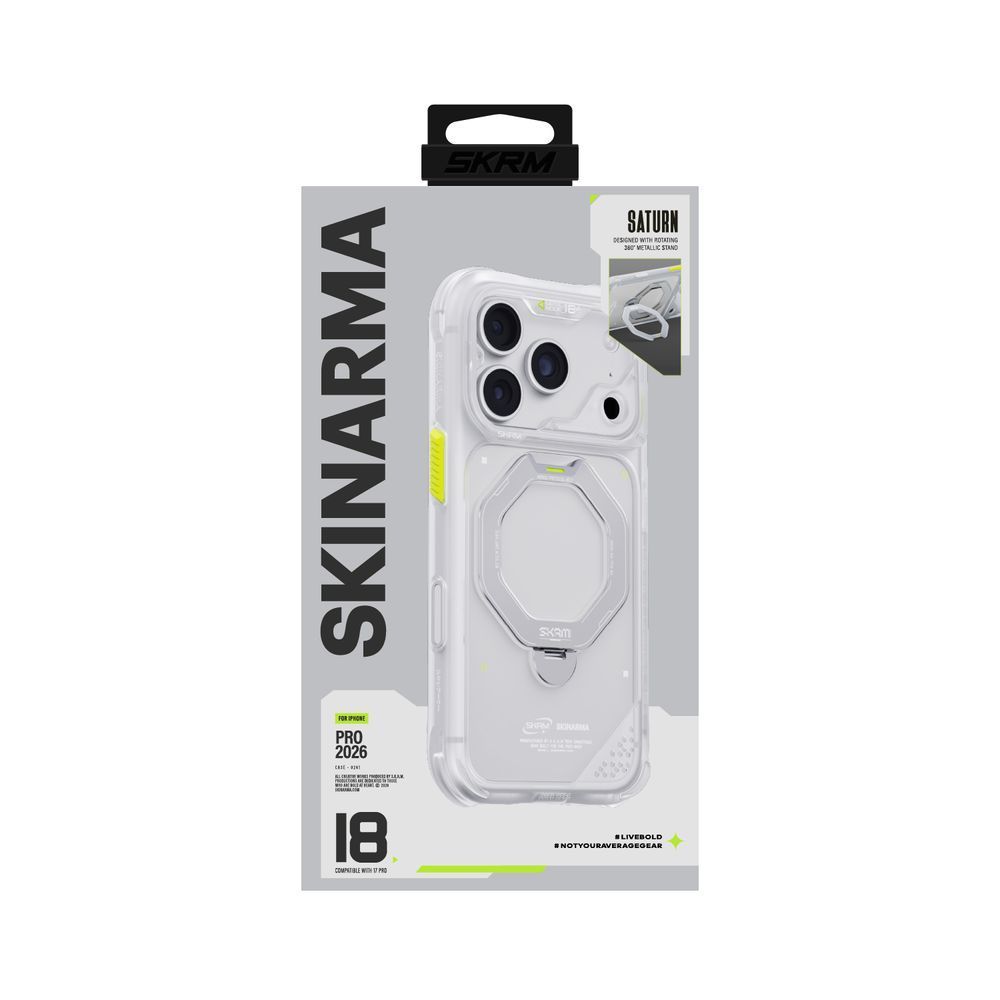 Чехол для iPhone 18 Pro Skinarma Saturn (2026) (Mag-Charge with Rotating Kick-stand) Frost