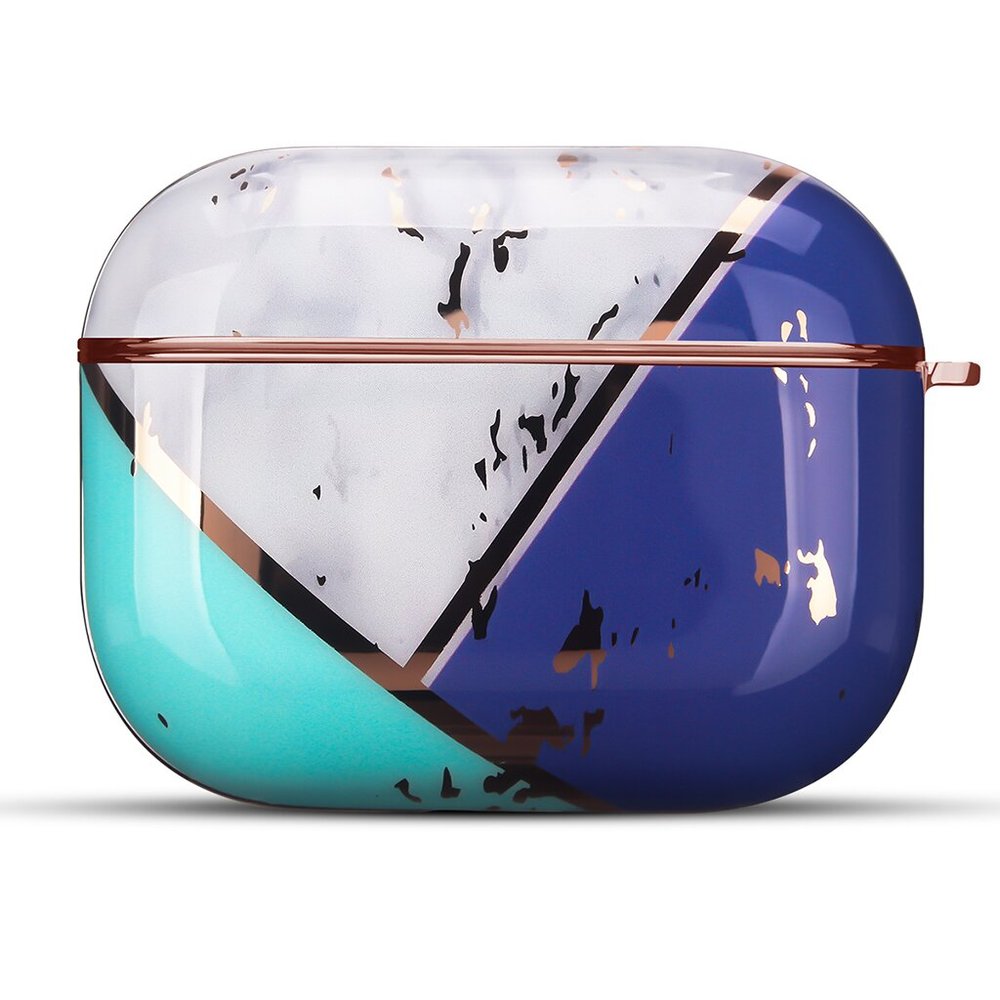 Дизайнерский мраморный чехол бирюзово-синего цвета для Apple AirPods Pro