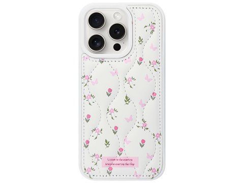 Чехол для iPhone 14 Pro Flowers White