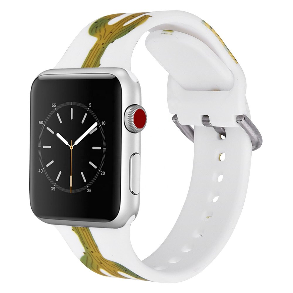 Белый силиконовый ремешок "Кактус" для Apple Watch 38-40 мм
