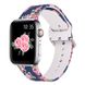 Силиконовый синий ремешок "Розы" для Apple Watch 38-41 мм (Series 6/5/4/3/2)