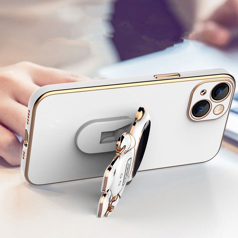 Чехол для iPhone 14 Pro Max Astronaut со скрытой подставкой Белый