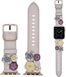 Бежевый кожаный ремешок "Цветы" для Apple Watch 38-41 мм (Series 6/5/4/3/2)