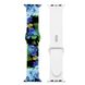 Силиконовый ремешок "Синие розы" для Apple Watch 42-45 мм (Series 6/5/4/3/2)