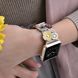 Бежевий шкіряний ремінець "Квіти"для Apple Watch 38-41 мм (Series 6/5/4/3/2)