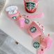 Силиконовый розовый 3D чехол "Мороженое Starbucks" для Apple Airpods Pro + брелок