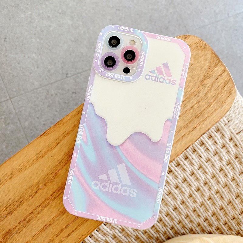 Чехол для iPhone 13 Pro Max Adidas Ice Cream с цветной защитой объектива Розовый