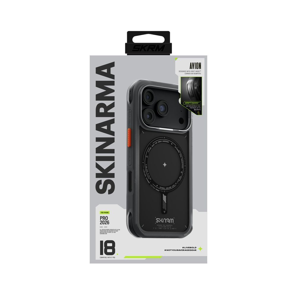 Чехол для iPhone 18 Pro Skinarma Avion (2026) (Mag-Charge + Drift-Node&trade; Bumper) Black