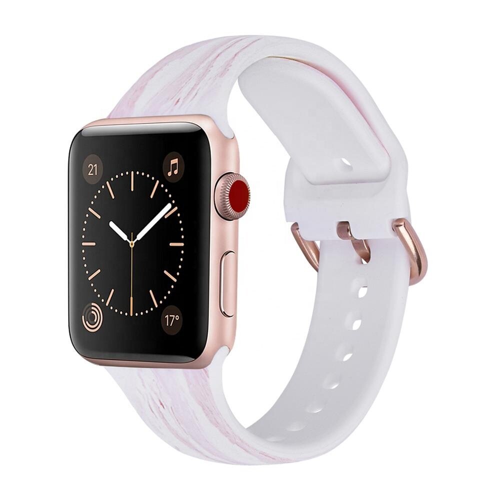 Бело-розовый силиконовый ремешок "Нежность" для Apple Watch 38-41 мм (Series 6/5/4/3/2)