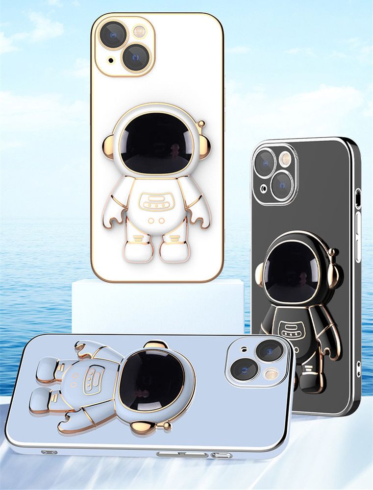 Чехол для iPhone 14 Astronaut со скрытой подставкой Белый