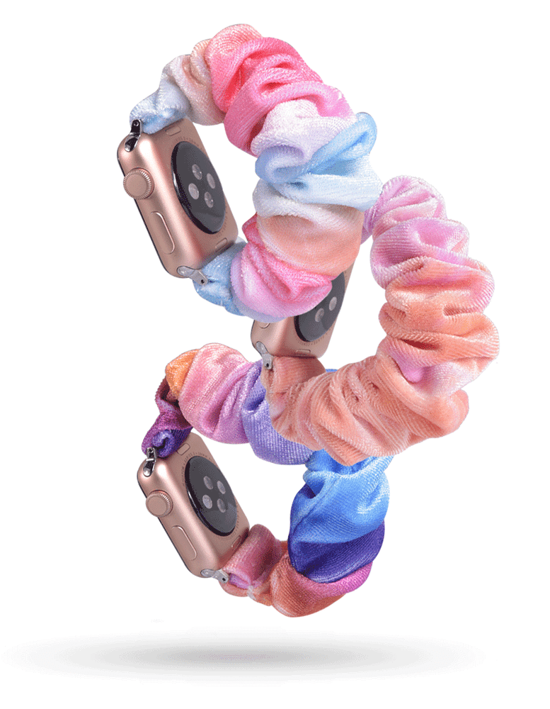 Ремінець "Грайливий" різнокольоровий для Apple Watch 38-41 мм (Series 6/5/4/3/2) + резинка для волосся
