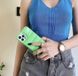 Зеленый пуферний чехол-пуховик для iPhone XR