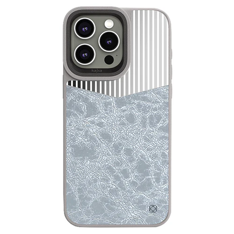 Чехол для iPhone 15 Pro Max Kajsa Glamorous Collection - Metallic Glossy Pastry Back Case Silver