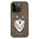 Чехол для iPhone 15 Pro Savanna Wolf Santa Barbara Polo Кожаный с вышивкой