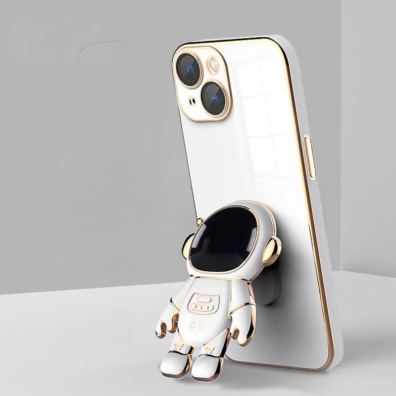 Чохол для iPhone 14 Plus Astronaut з прихованою підставкою Білий