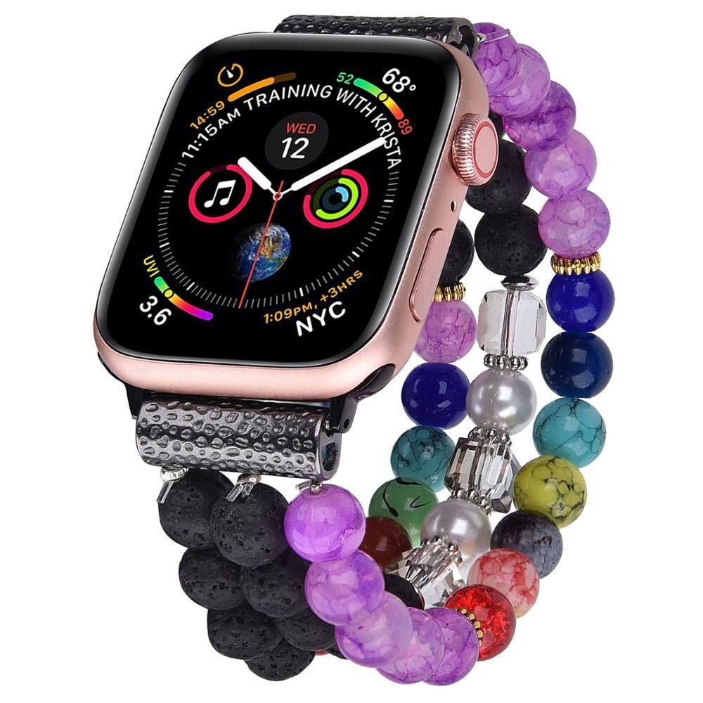Ремешок из разноцветных бусин "Вулканический камень" Apple Watch 42-45 мм (Series 6/5/4/3/2)