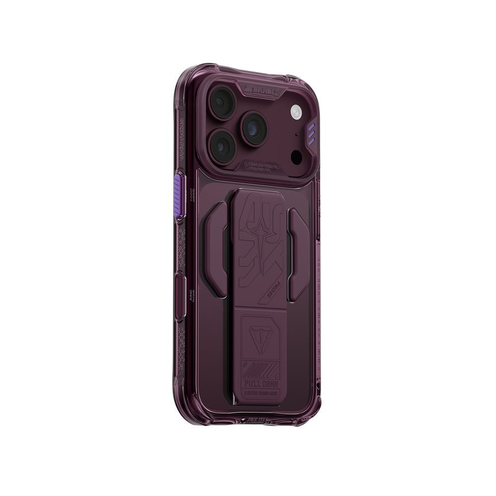 Чехол для iPhone 18 Pro Skinarma Helio Ce (Mag-Charge + Grip-Stand) Burgundy