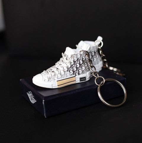 Брелок (ключниця) Christian Dior 3D міні-кеди Білі, 1 пара