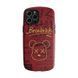 Кожаный красный чехол "Bearbrick Kaws" для iPhone 12 Pro Max