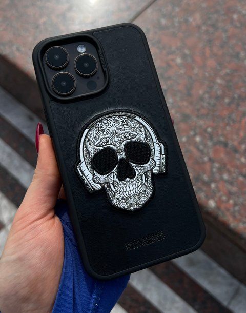 Чехол для iPhone 15 Череп Patti Santa Barbara Polo Черный