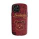 Кожаный красный чехол "Bearbrick Kaws" для iPhone 11