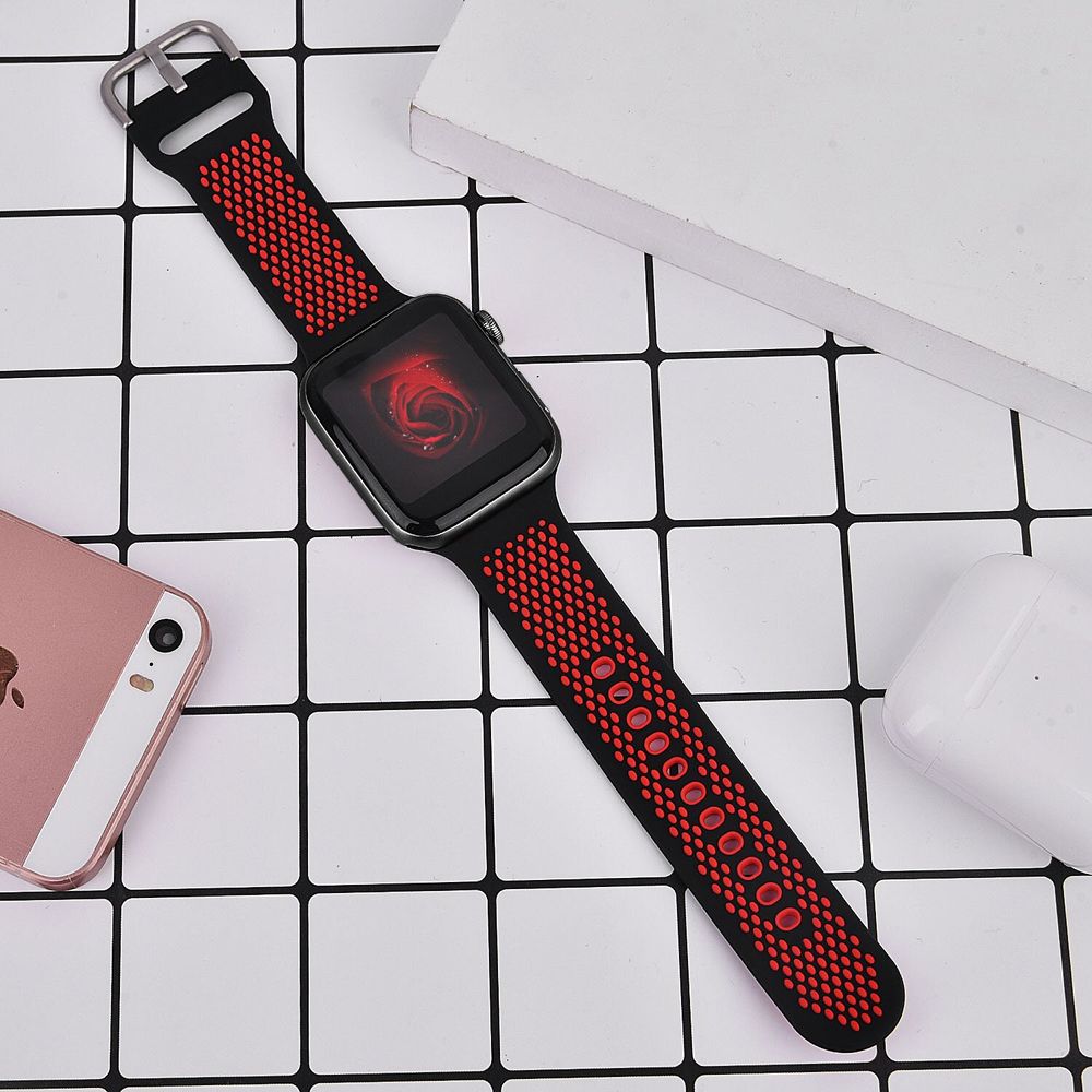 Красный силиконовый ремешок "Шина" для Apple Watch 38-41 мм (Series 6/5/4/3/2)
