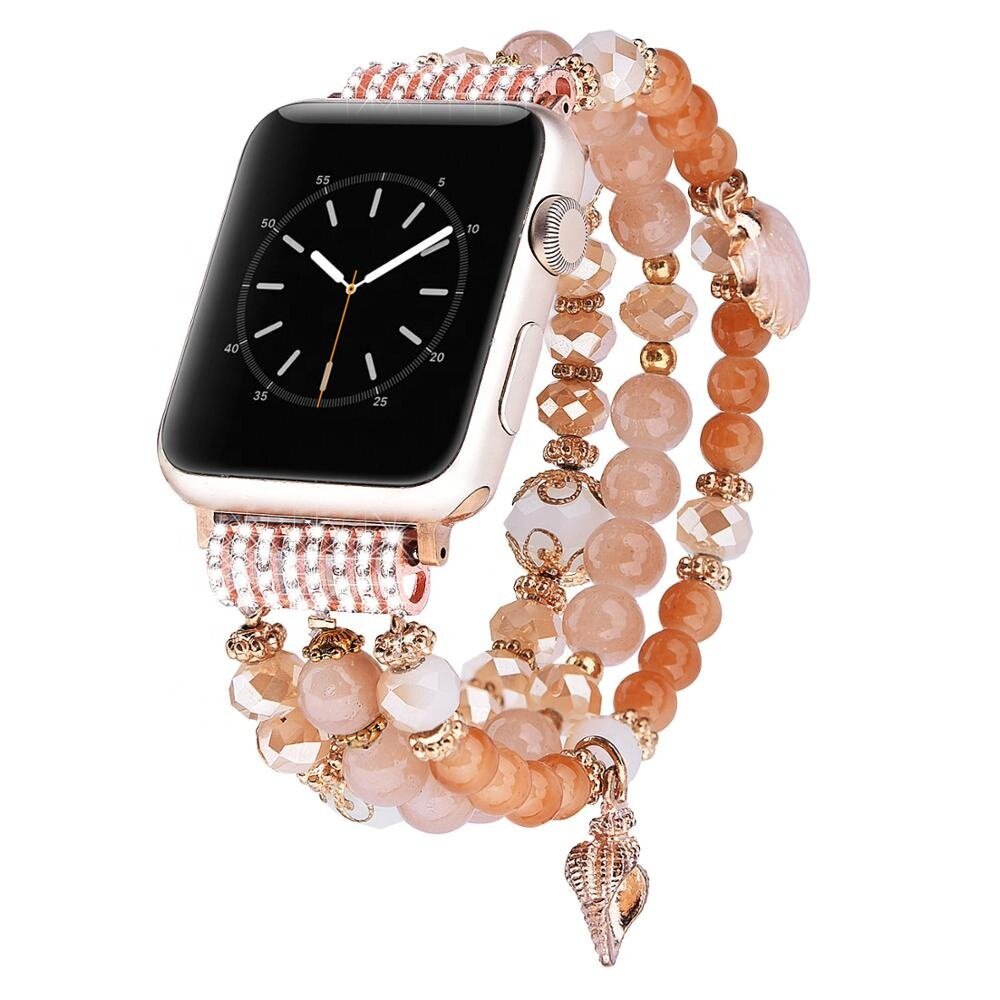 Жіночий ремінець із золотих намистин "Мушля" для Apple Watch 38-41 мм (Series 6/5/4/3/2)