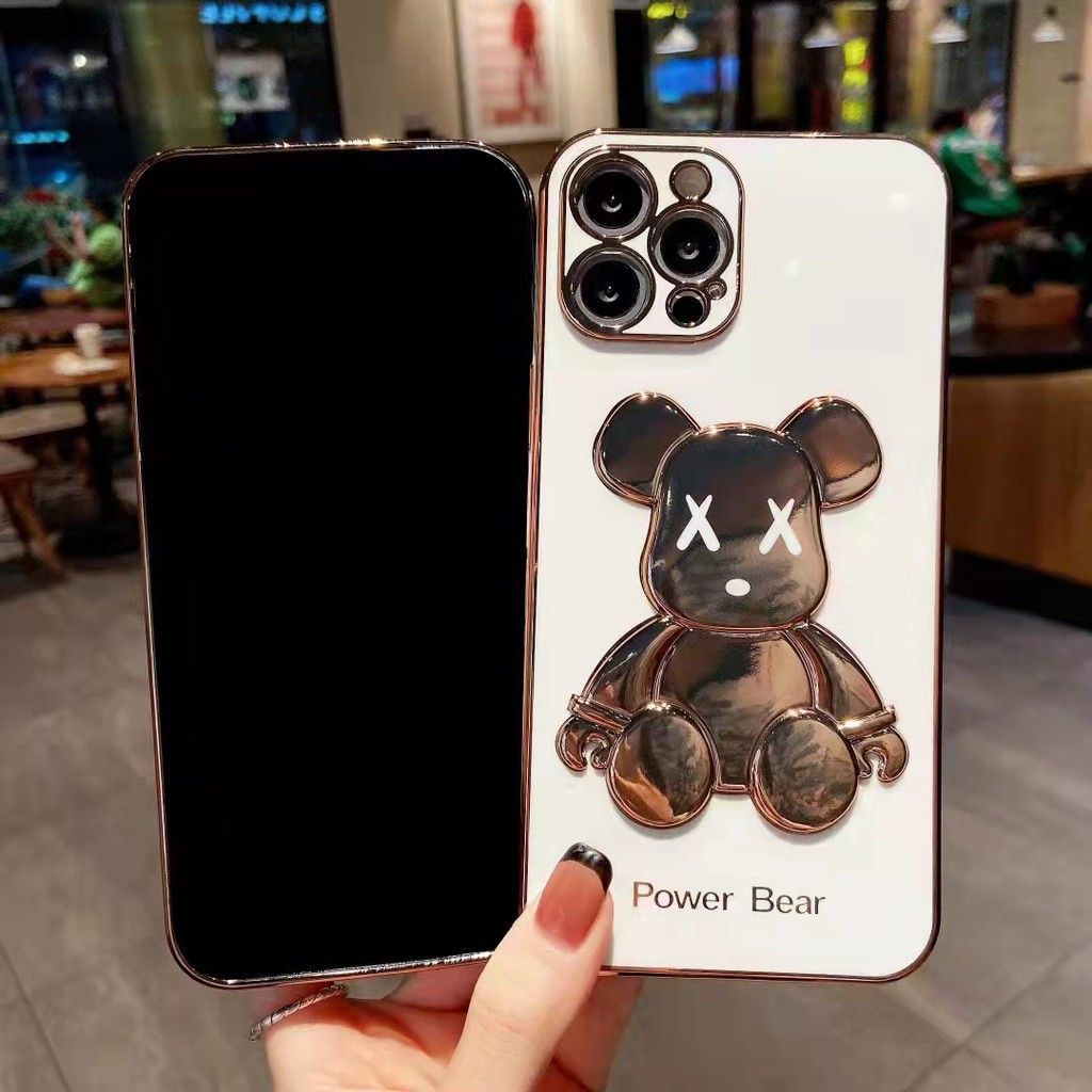 Роскошный чехол для iPhone 14 Pro 3D Bearbrick Kaws Power Bear Белый |  Pikasso